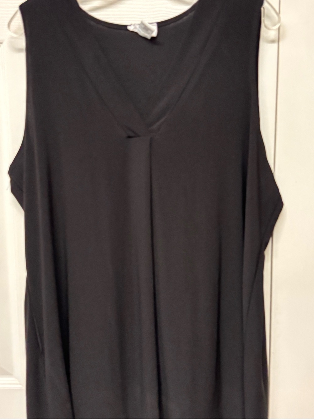 Sleeveless V-Neck Black Women's Top